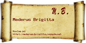 Mederus Brigitta névjegykártya